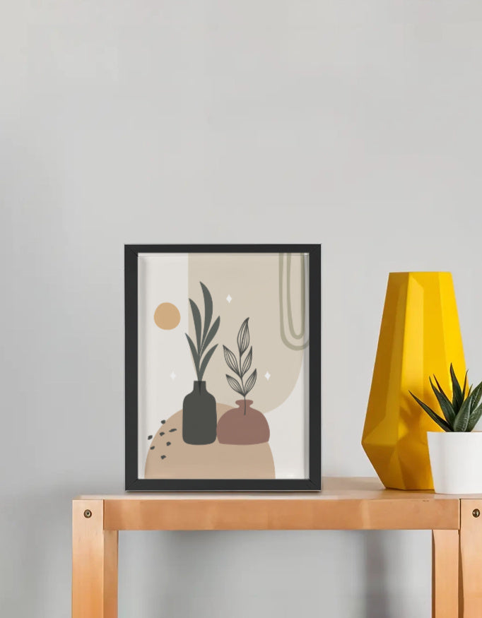 Beige & Grey Canvas Floral and Botanical Art