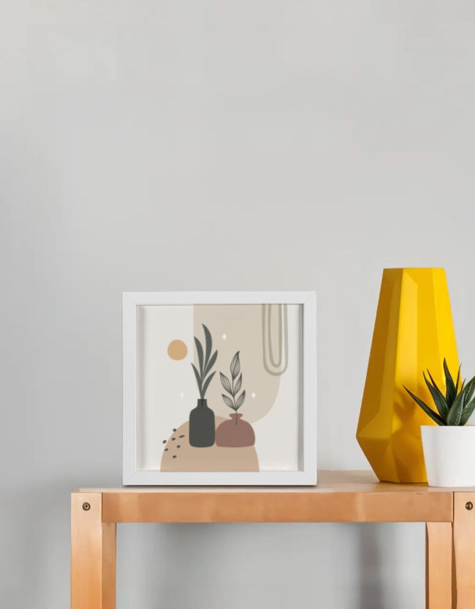 Beige & Grey Canvas Floral and Botanical Art
