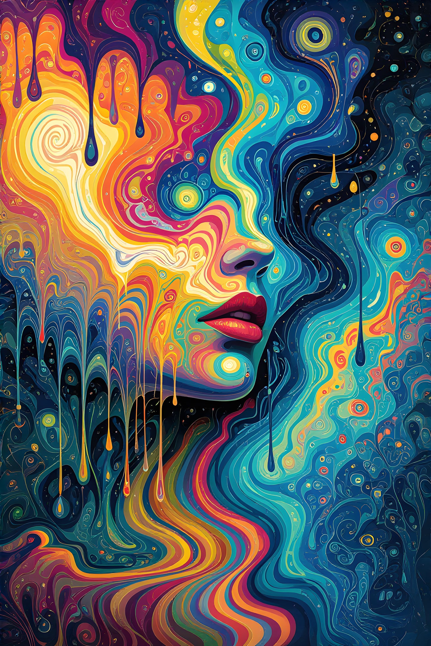 Psychedelic Pattern Women Illustration