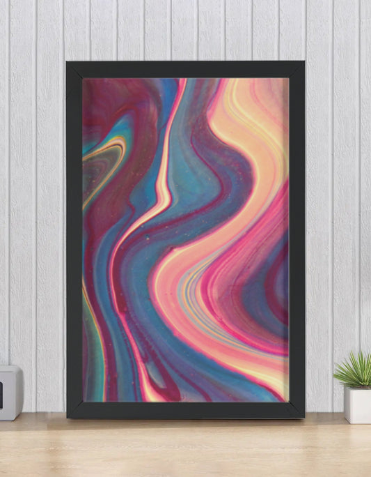 Pink & Blue Abstract Painting
