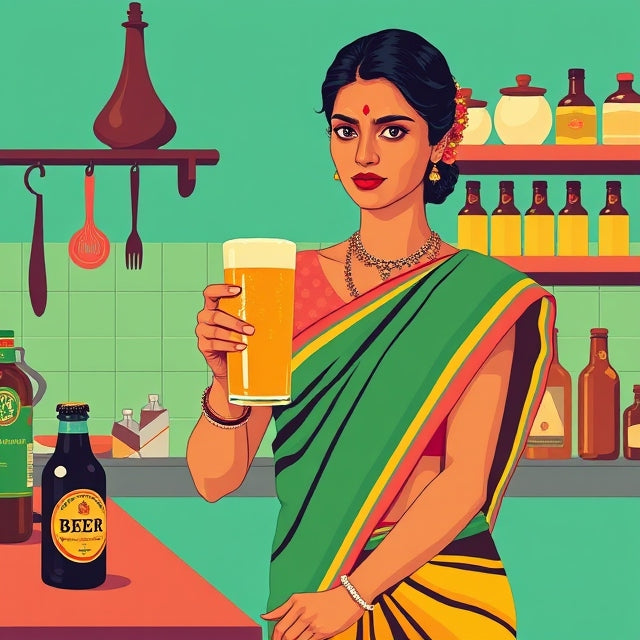 Women with Beer- A Desi Art