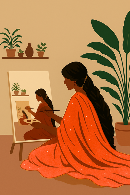 Desi Woman Painting