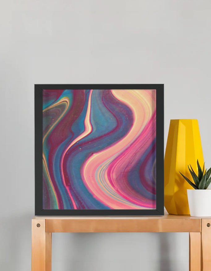 Pink & Blue Abstract Painting