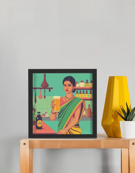 Women with Beer- A Desi Art