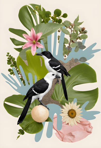 Birds & Blooms Collage Art